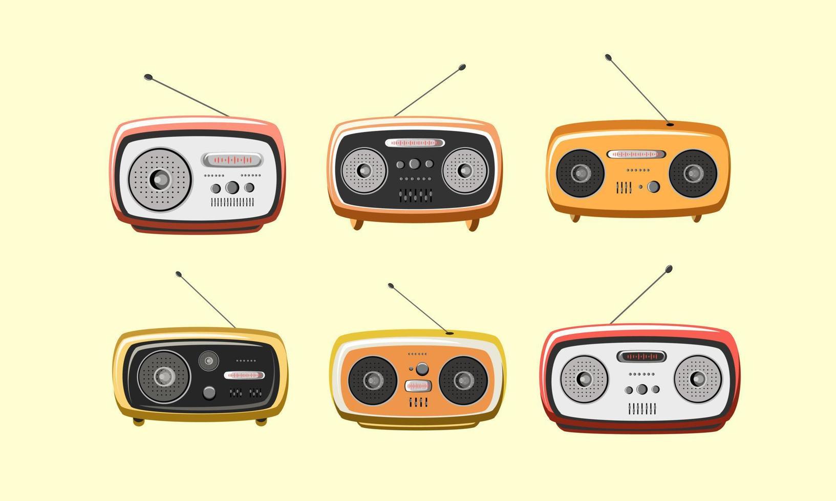 ilustración vectorial de la antigua colección de radio vector