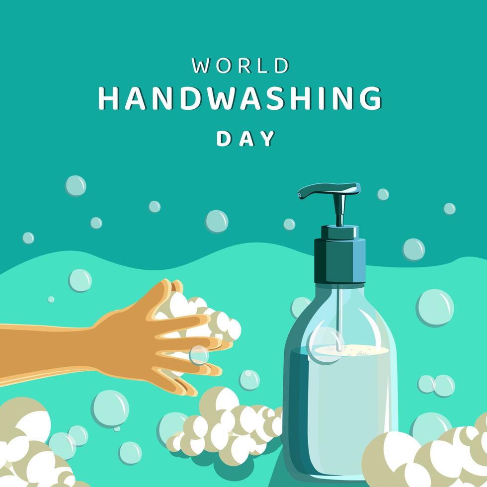 ilustración vectorial del día mundial del lavado de manos vector