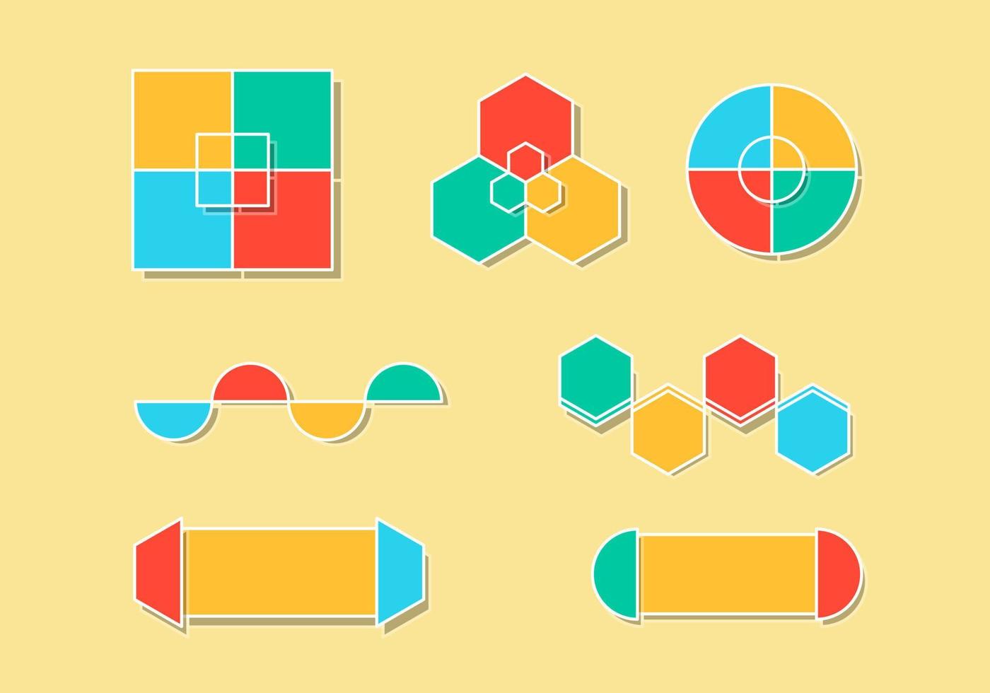 elementos de diseño de conjuntos infográficos, para el diseño de materiales vector