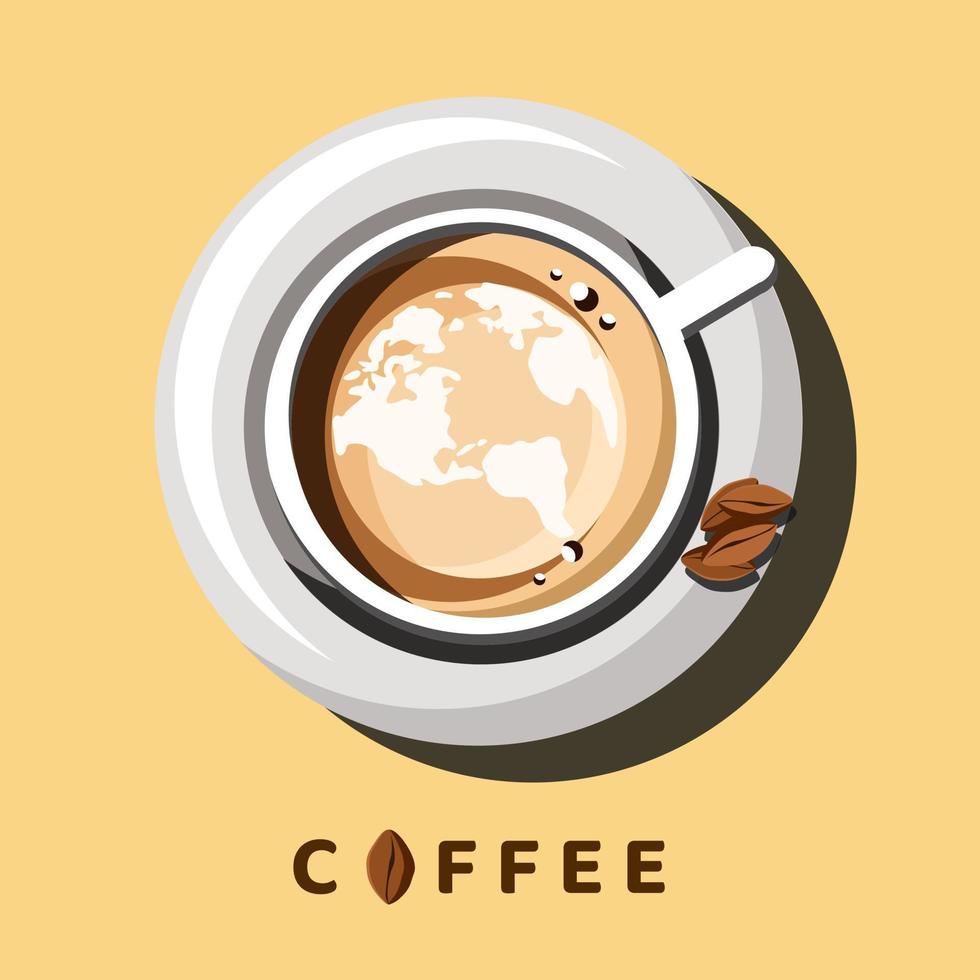 Coffee Latte Art Vector Illustration