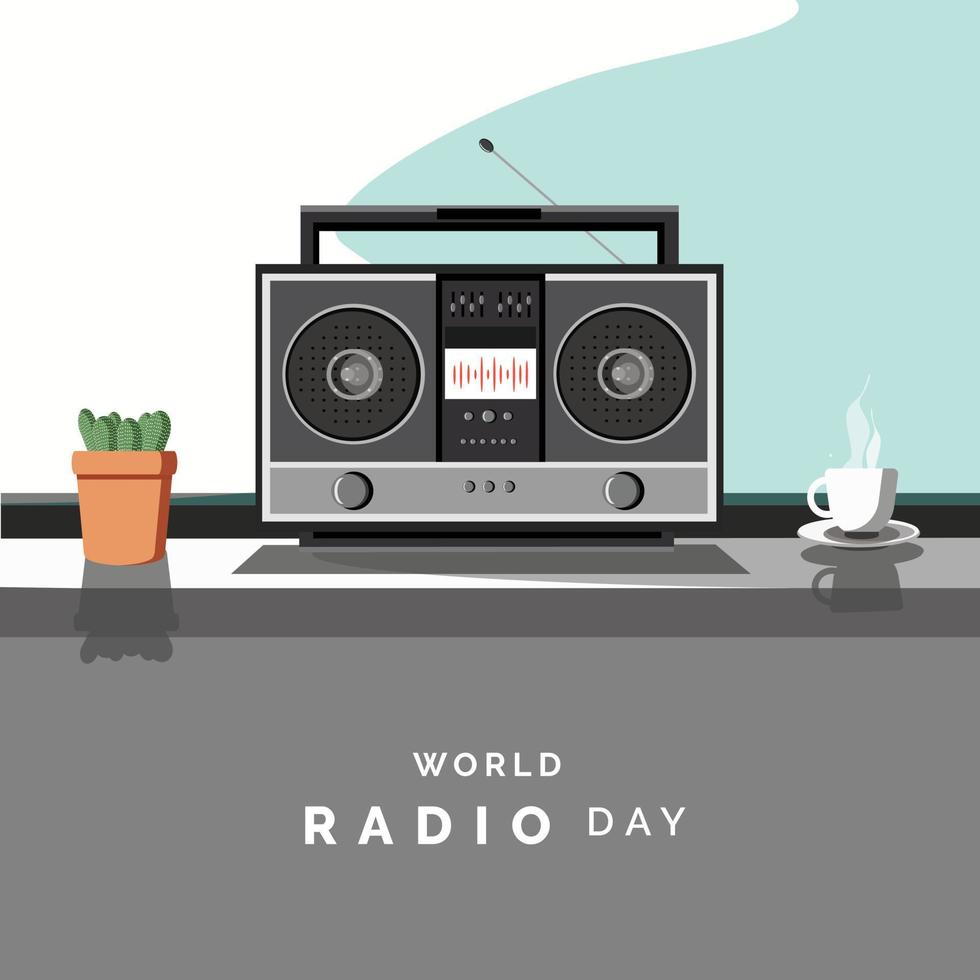 ilustración vectorial del día mundial de la radio vector