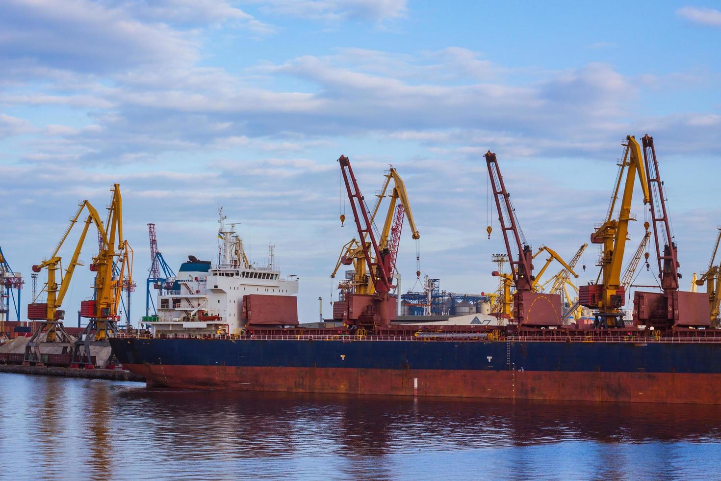 landscape of cargo sea port photo