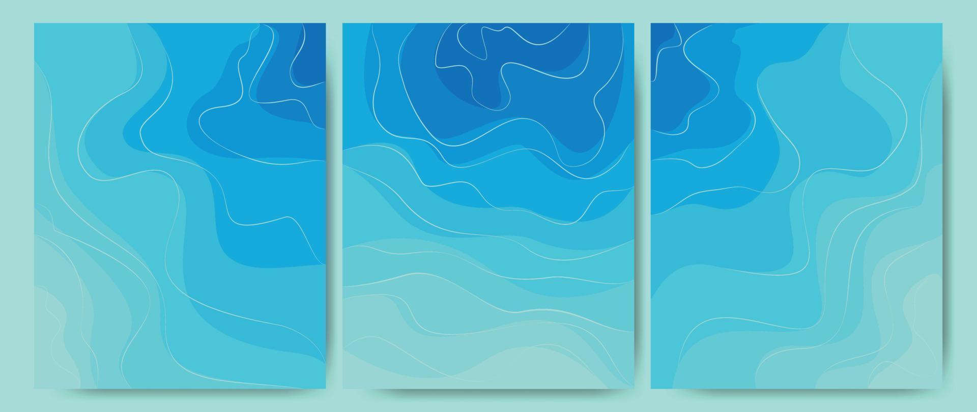 Abstract background of sea waves, ocean water, rivers, lakes. Template texture Aqua with a pattern of wavy lines. Great for covers, textile prints fabrics, wallpapers. Vector illustration.