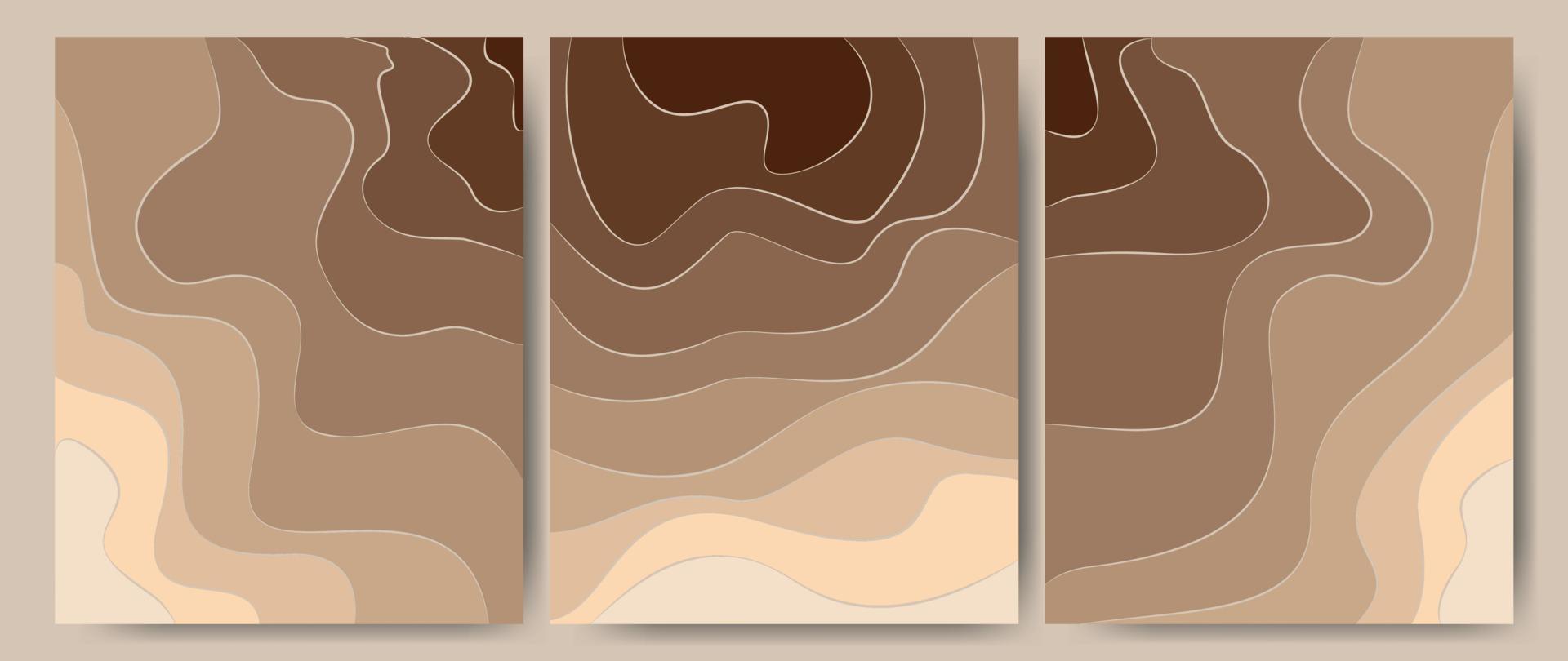 arena de fondo de arte de banner abstracto en la playa, costa o desierto con color beige barchan y dunas. textura de arena de tarjeta de plantilla con líneas onduladas de patrón. ideal para cubiertas, impresiones de tela. Ilustración de vector. vector