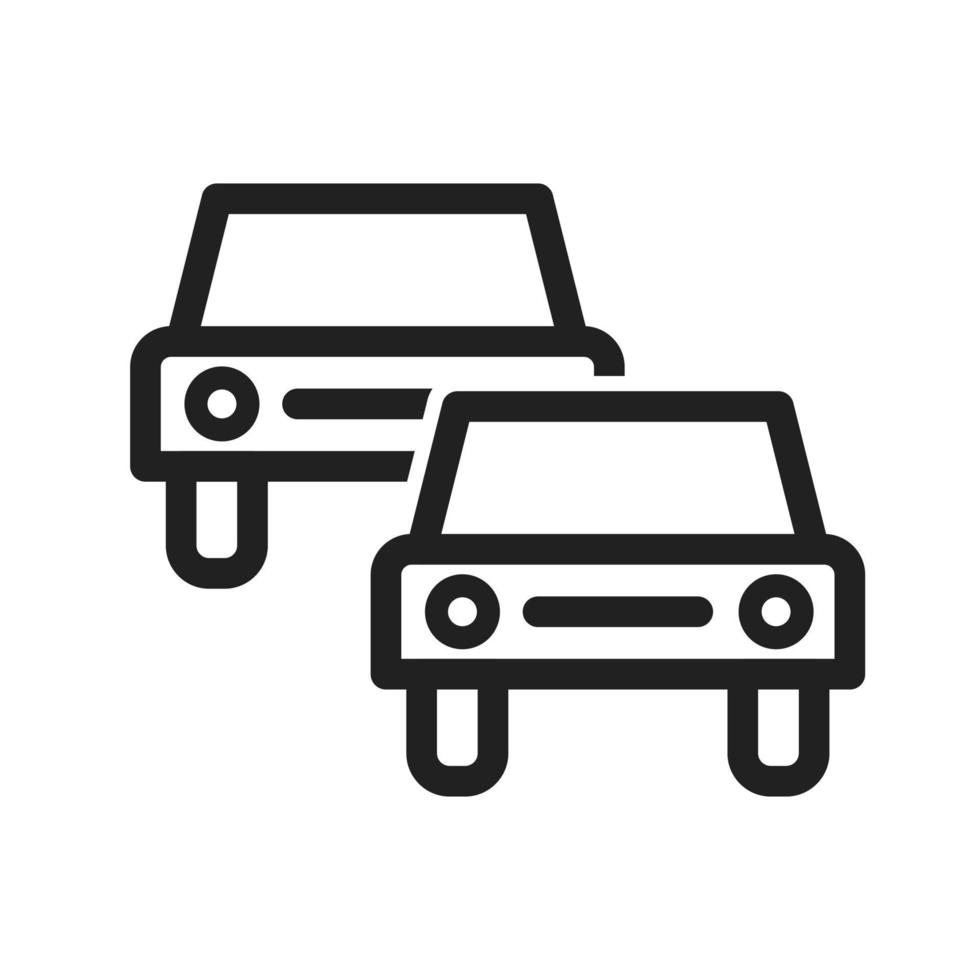 coches en el icono de la línea de carretera vector