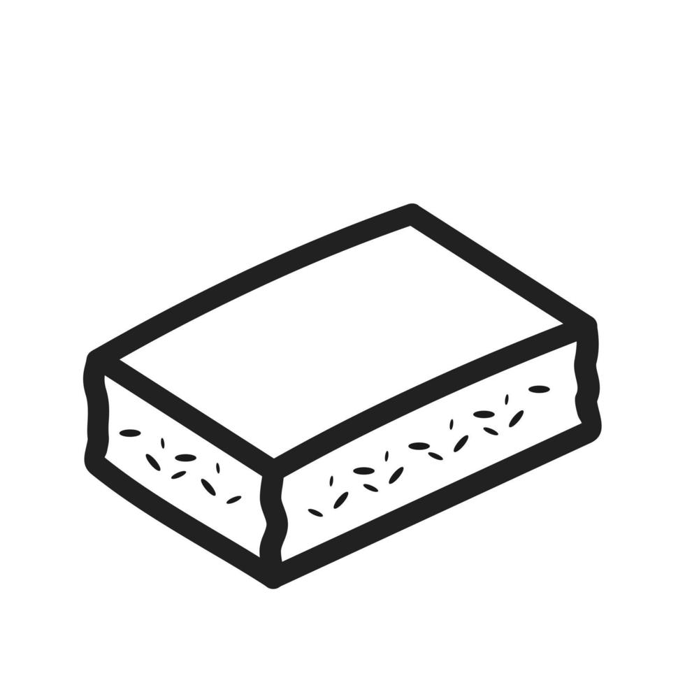 icono de línea de pan de maíz vector