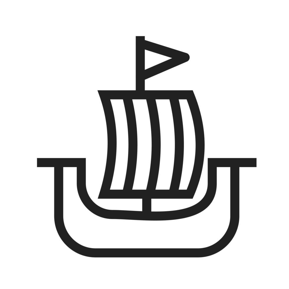 icono de barco vikingo vector