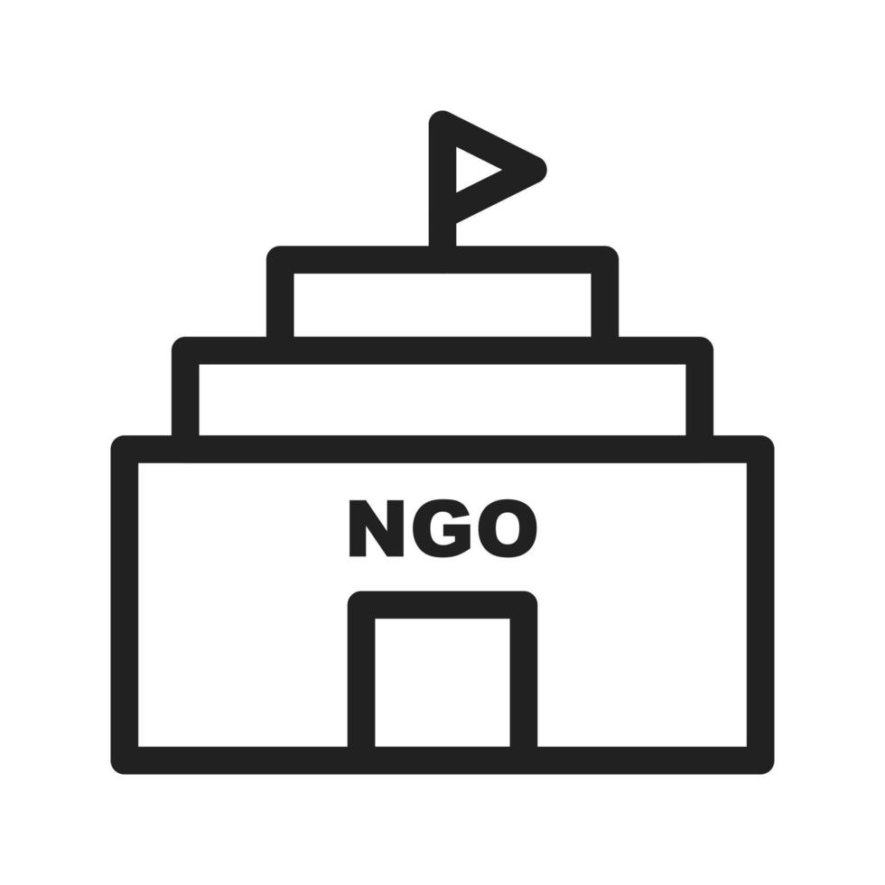NGO Building Line Icon vector