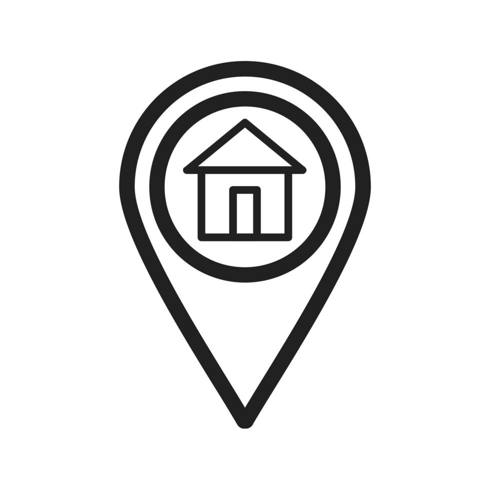 Home Location Line Icon vector