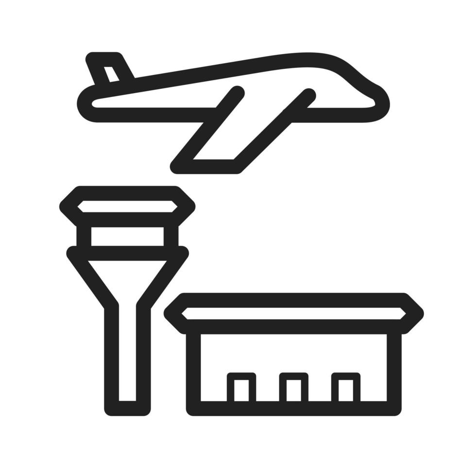 icono de línea de aeropuerto vector