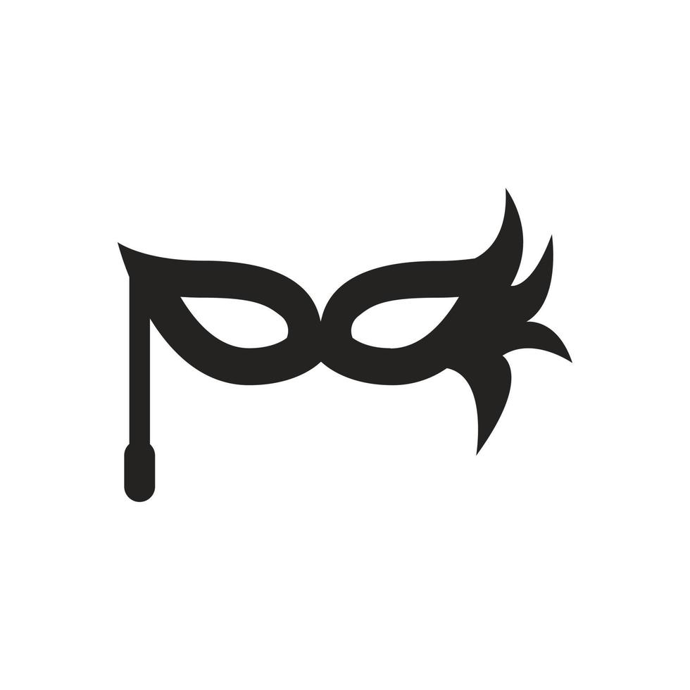 glasses mask icon illustration, festival event. vector