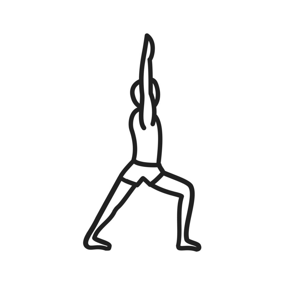 Warrior Pose Line Icon vector