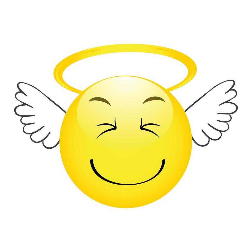 Cute angel cartoon character with wings - vector illustration