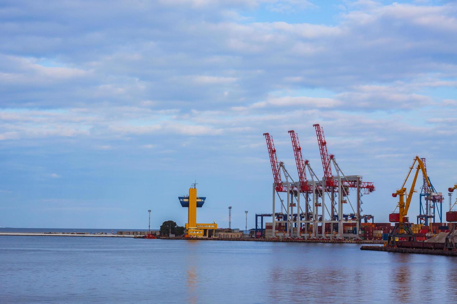 landscape of cargo sea port photo