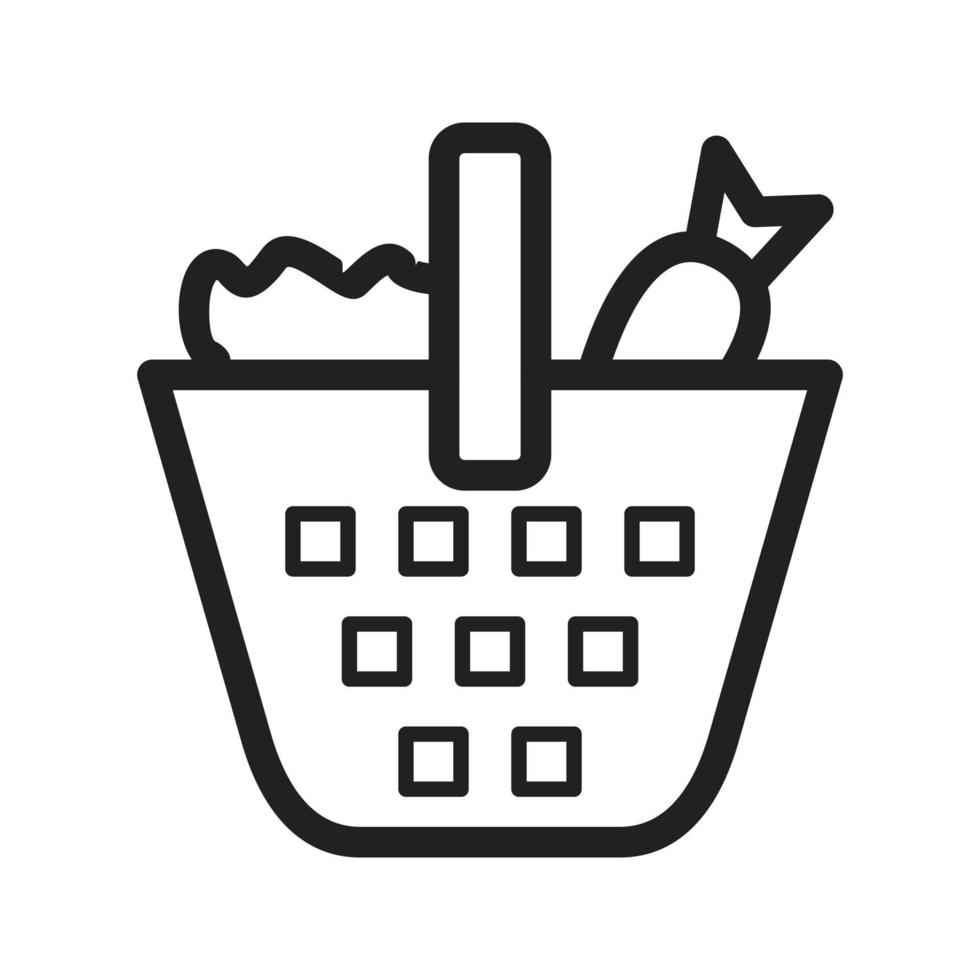 Vegetable Basket Line Icon vector