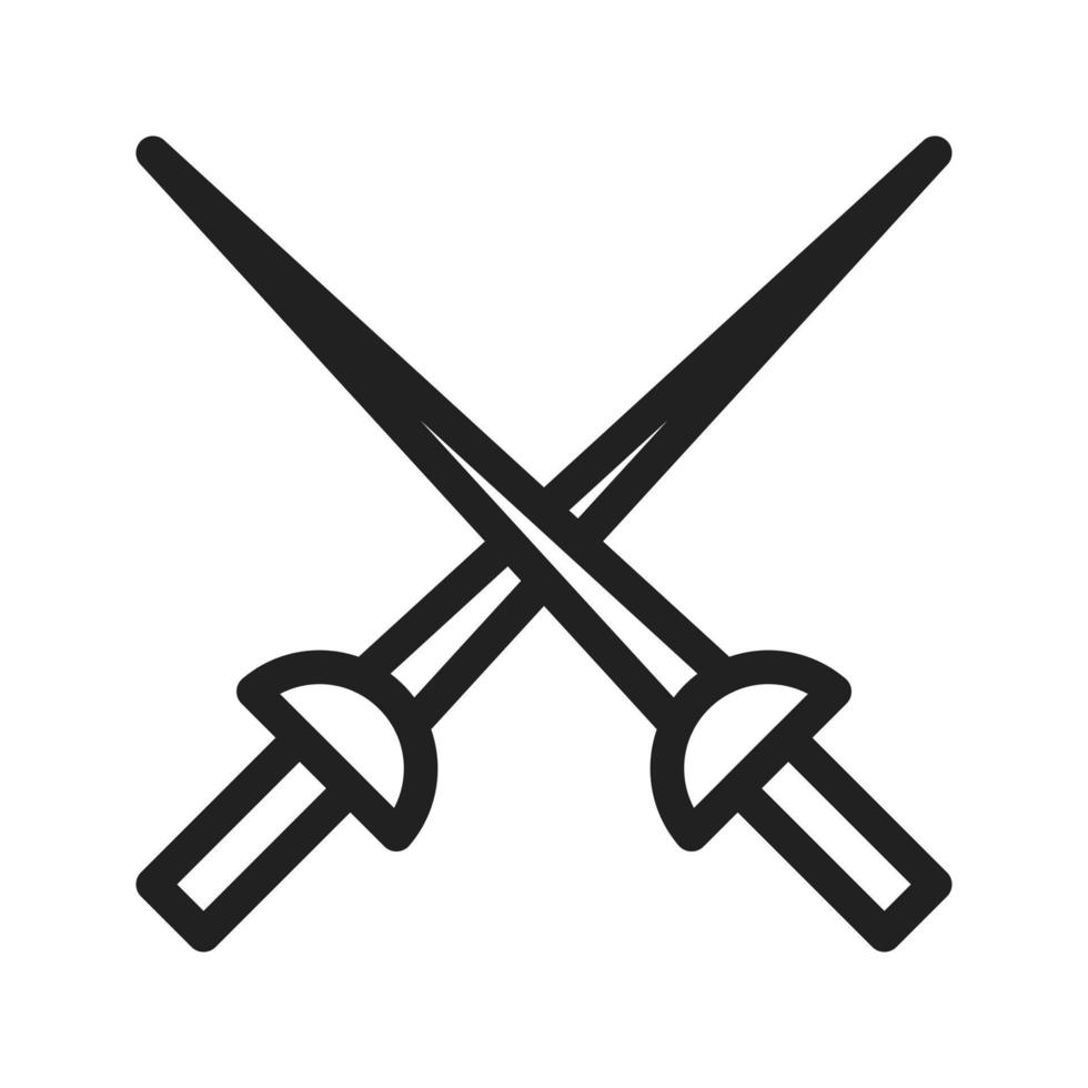 Fencing Swords Line Icon vector