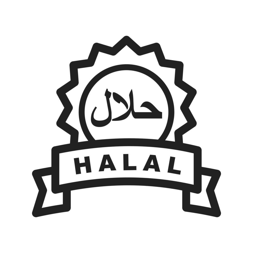 icono de etiqueta halal vector