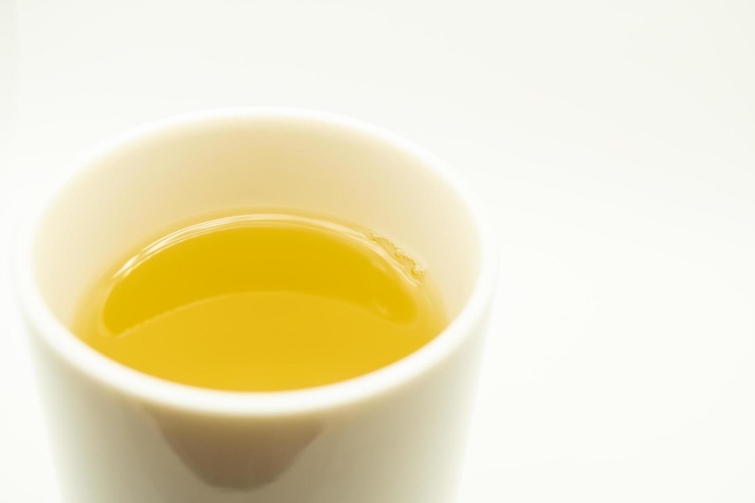 Green tea on a white background. Image of Japanese green tea. Cup of tea isolated on white background photo