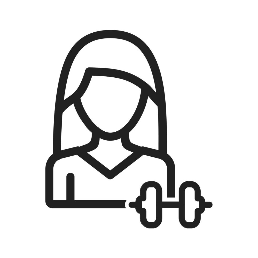 Woman Fitness Line Icon vector