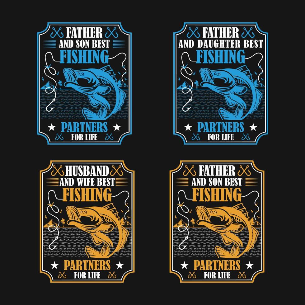 Father Day Fishing Dad Typography T-shirt vector