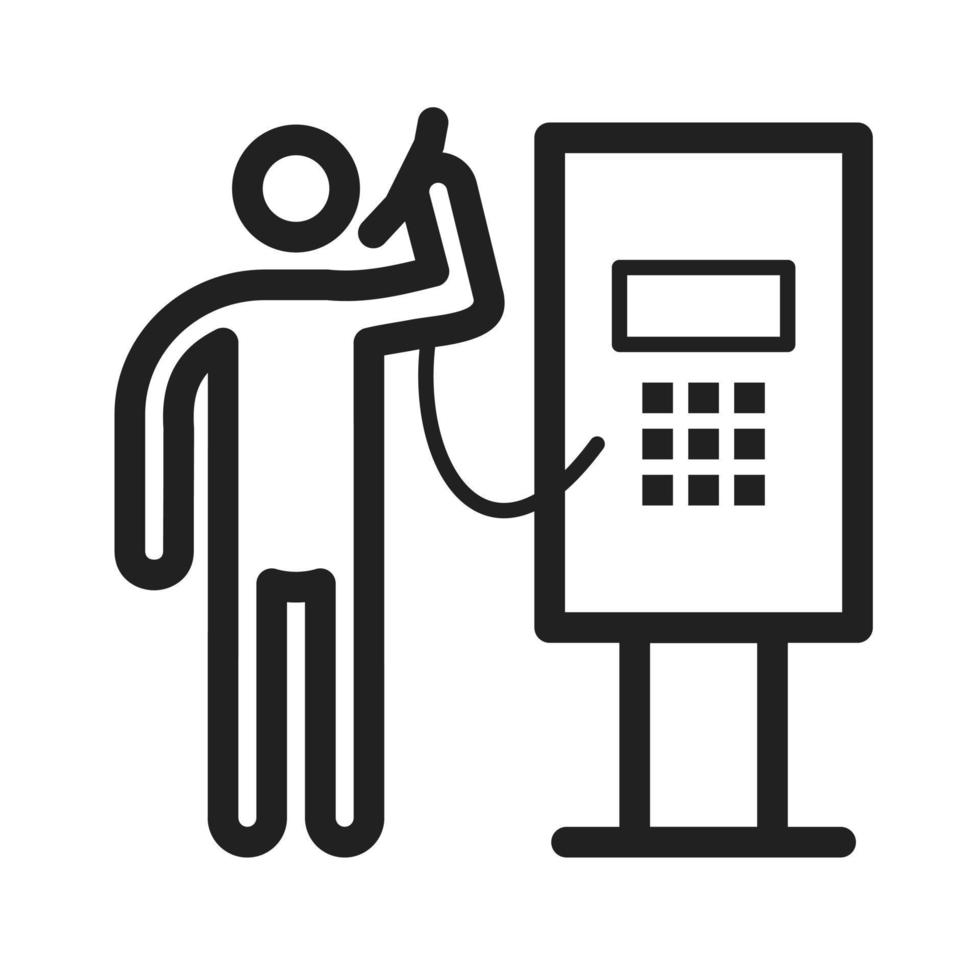 icono de línea de teléfono público vector