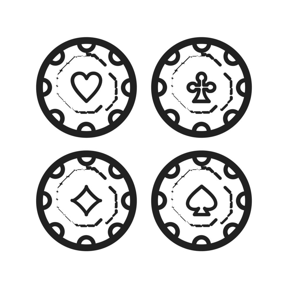 Casino Chips Line Icon vector