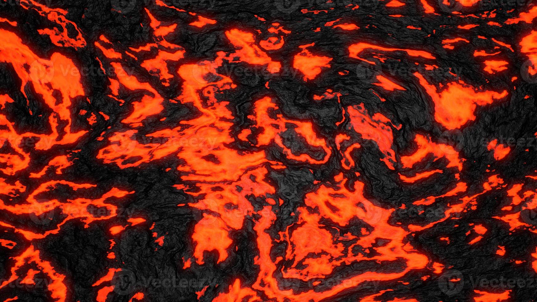 Ground hot lava. Abstract nature pattern- faded flame. 3D illustration of volcanic eruption lava. photo