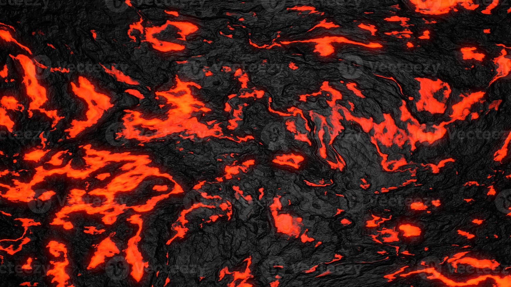 Ground hot lava. Abstract nature pattern- faded flame. 3D illustration of volcanic eruption lava. photo