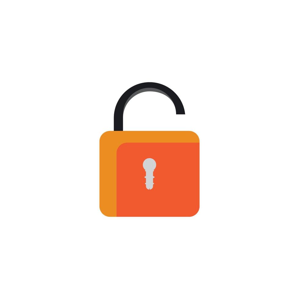 Flat unlock icon vector background