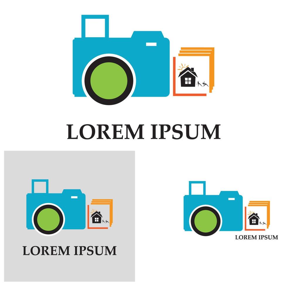 CAMERA with photo icon vector background