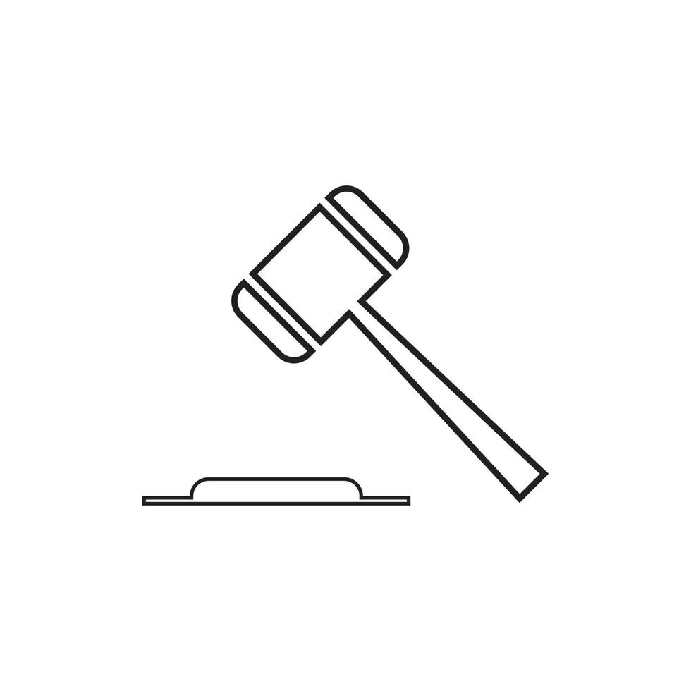 Hammer of a judge icon vector