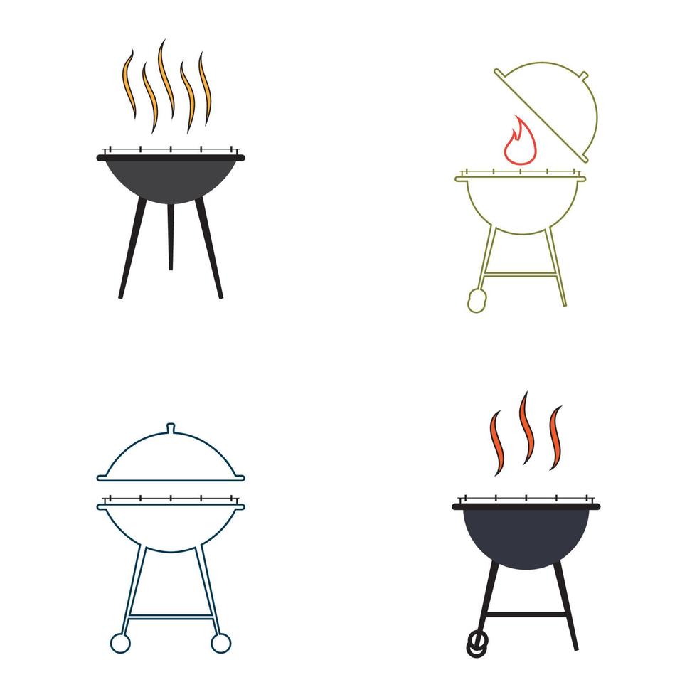 ilustración de vector de icono de barbacoa