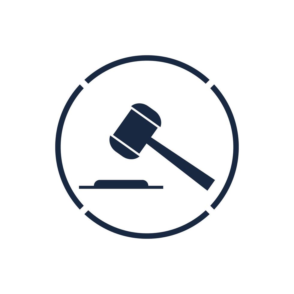 Hammer of a judge icon vector