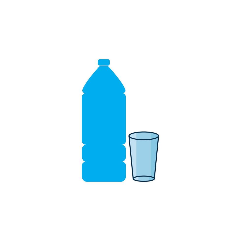 Plastic bottle and glass vector icon