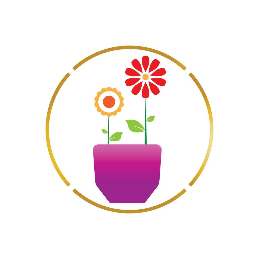 Flower vase vector icon