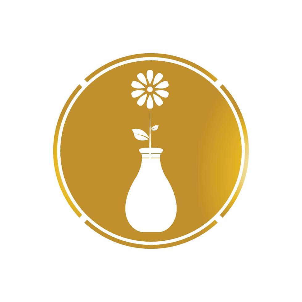 Flower vase vector icon