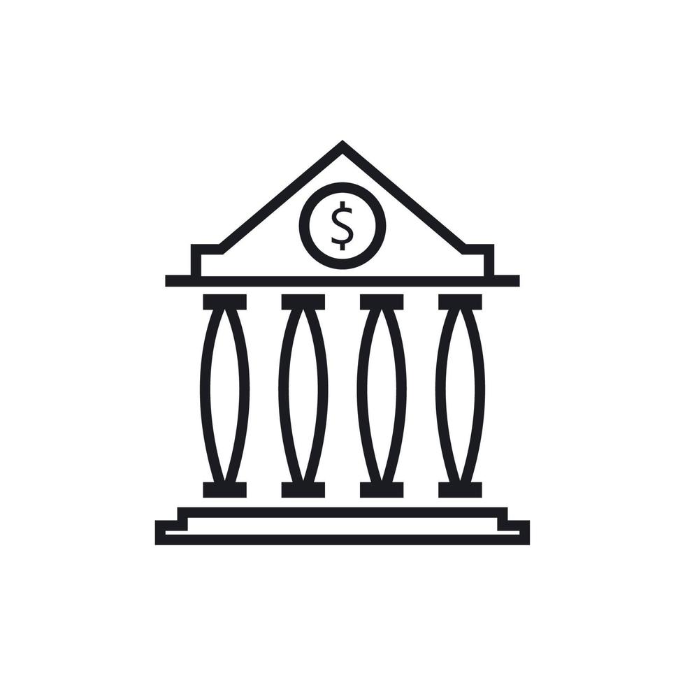 Ilustración de vector de banco de icono de negocios y finanzas