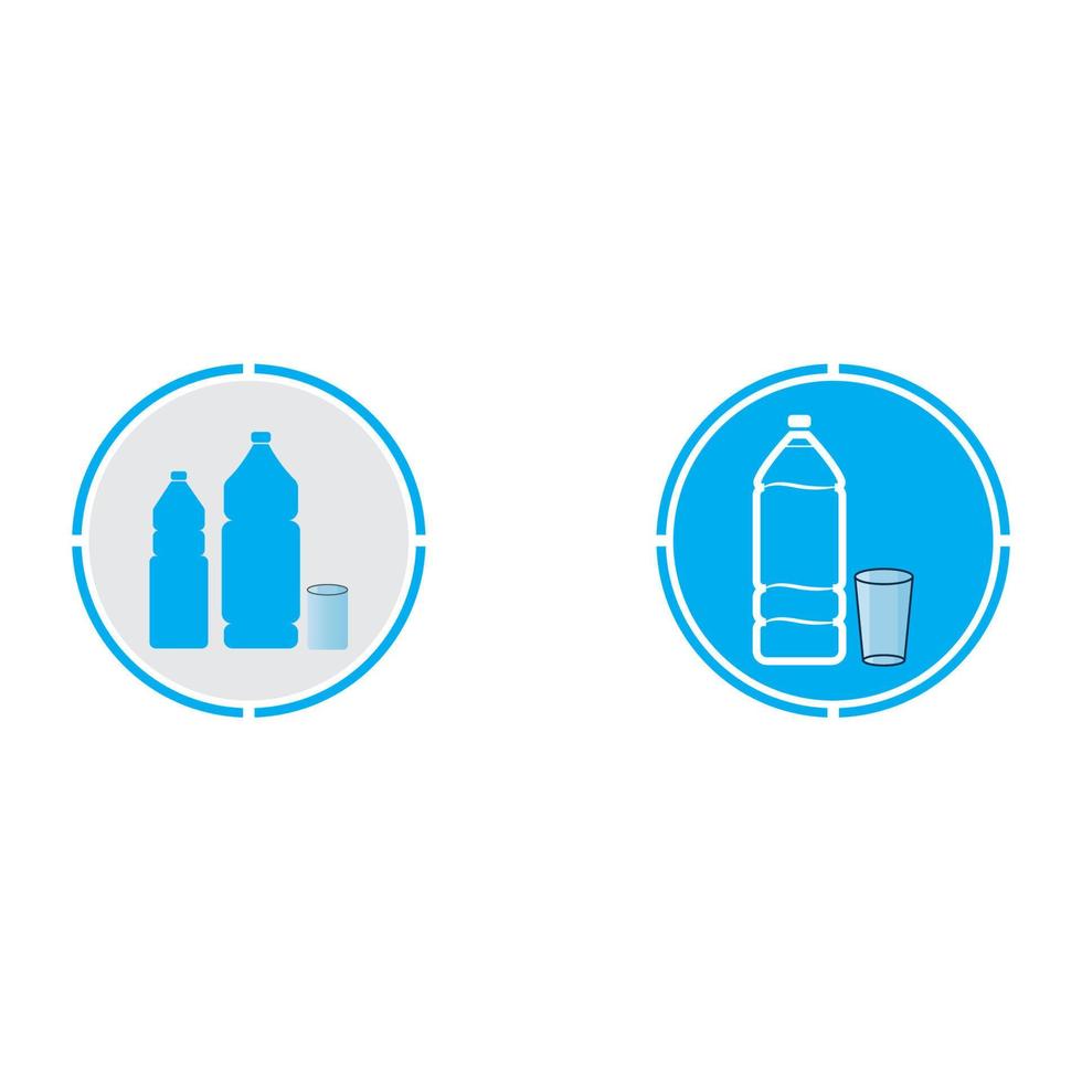 Plastic bottle and glass vector icon