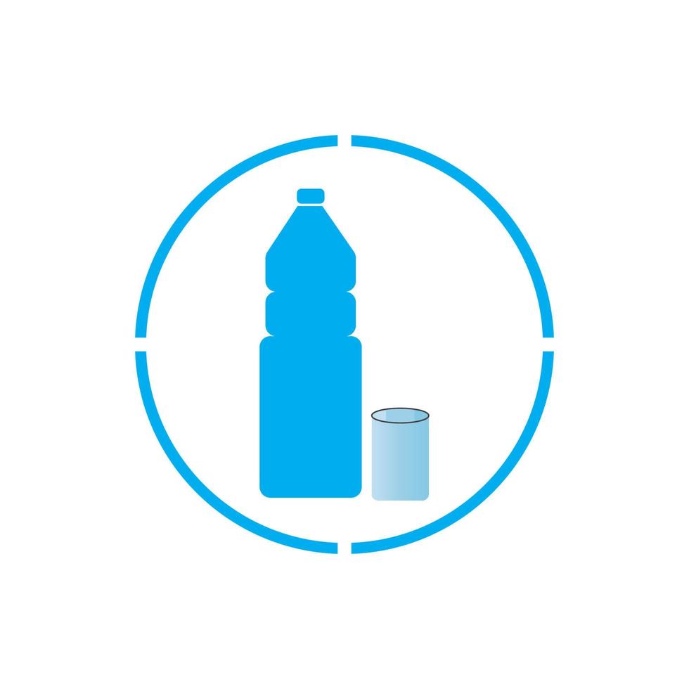 Plastic bottle and glass vector icon