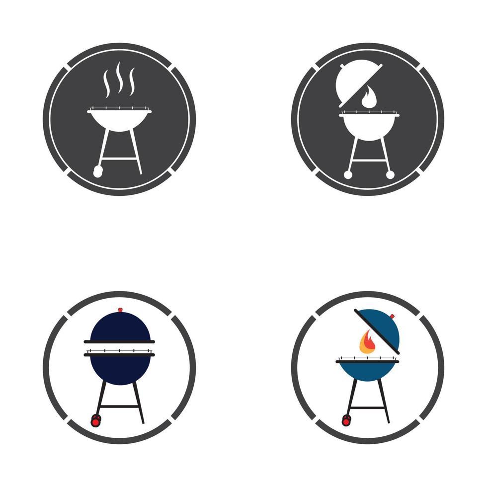 ilustración de vector de icono de barbacoa