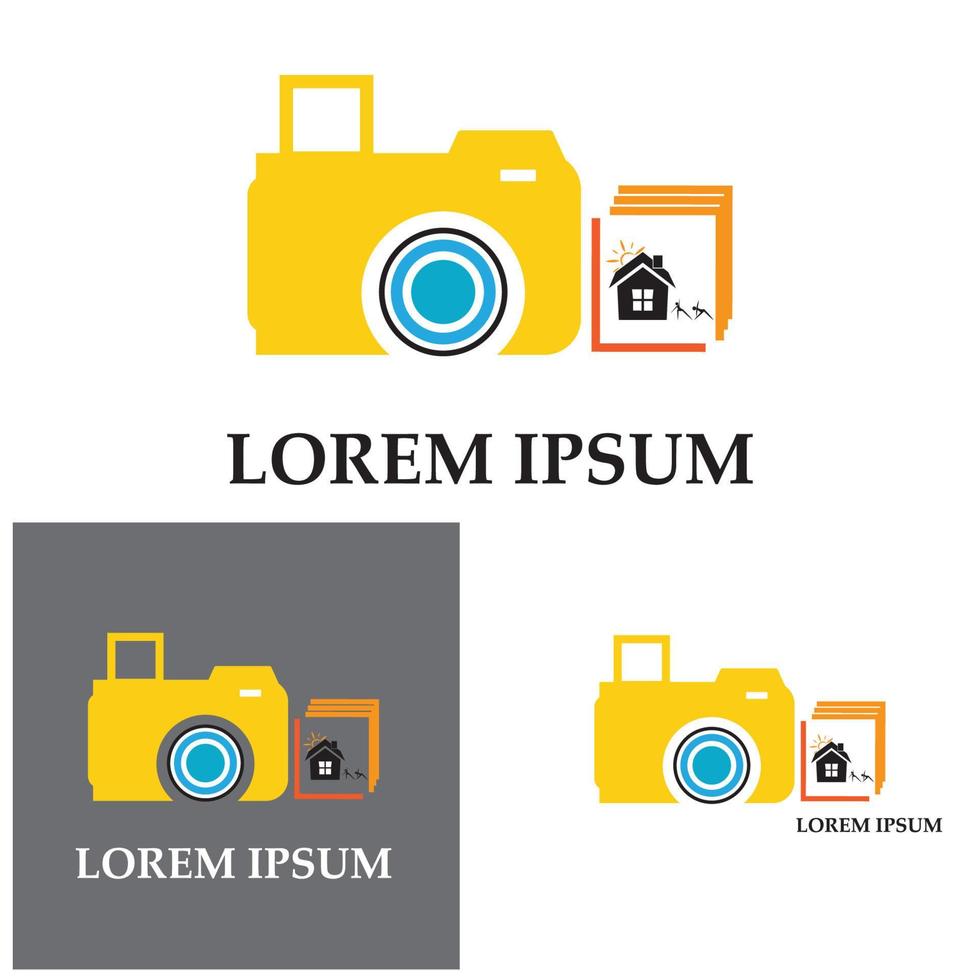 CAMERA with photo icon vector background