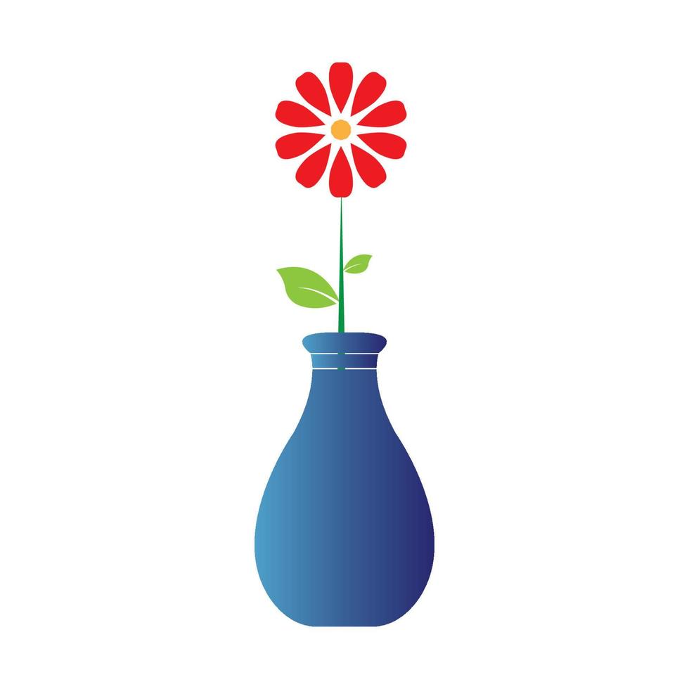 Flower vase vector icon