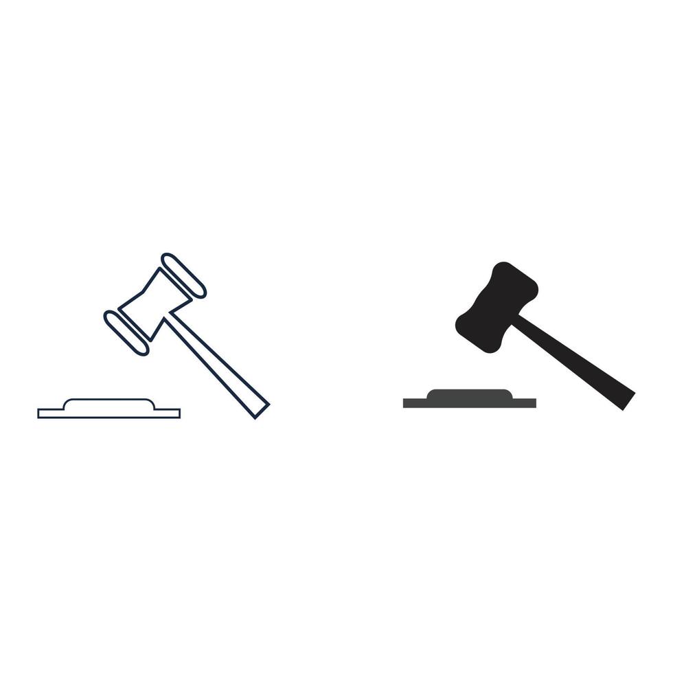 Hammer of a judge icon vector