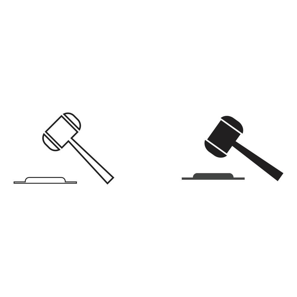 Hammer of a judge icon vector