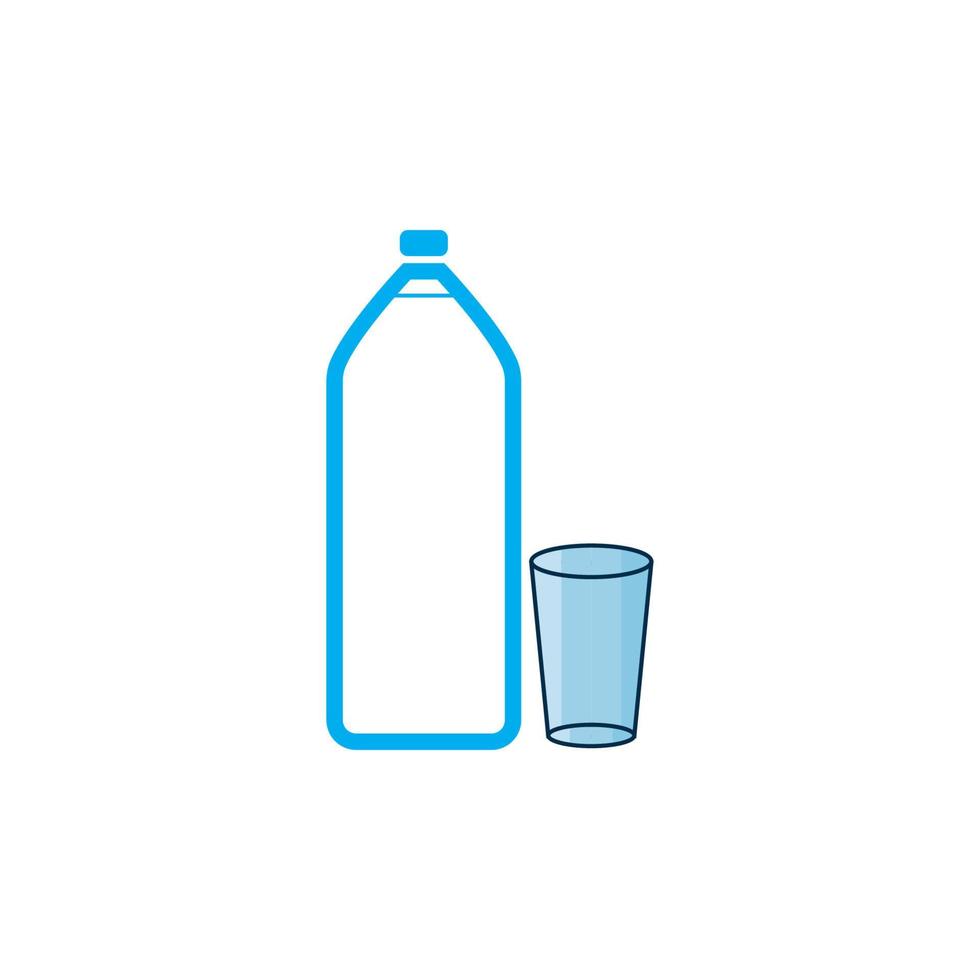 Plastic bottle and glass vector icon