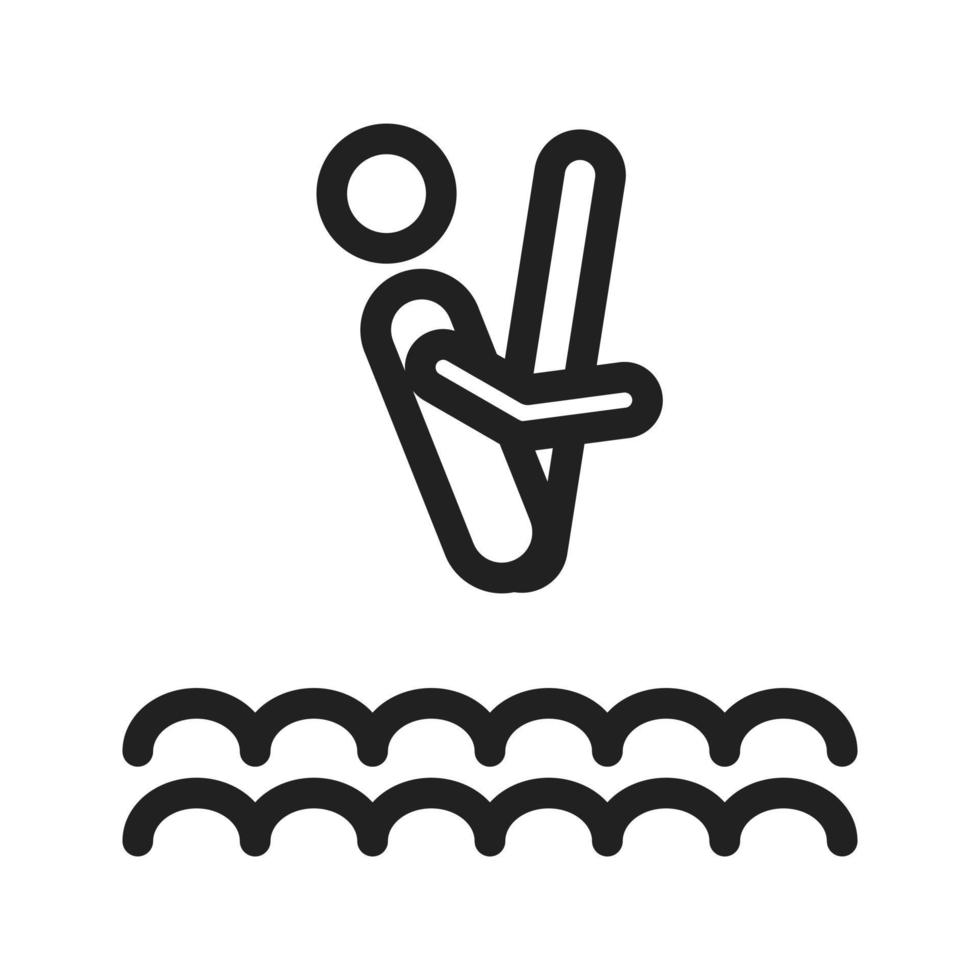 icono de línea de buceo ii vector