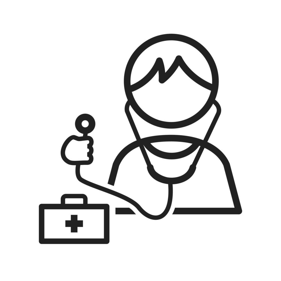 Wearing Stethoscope Icon vector