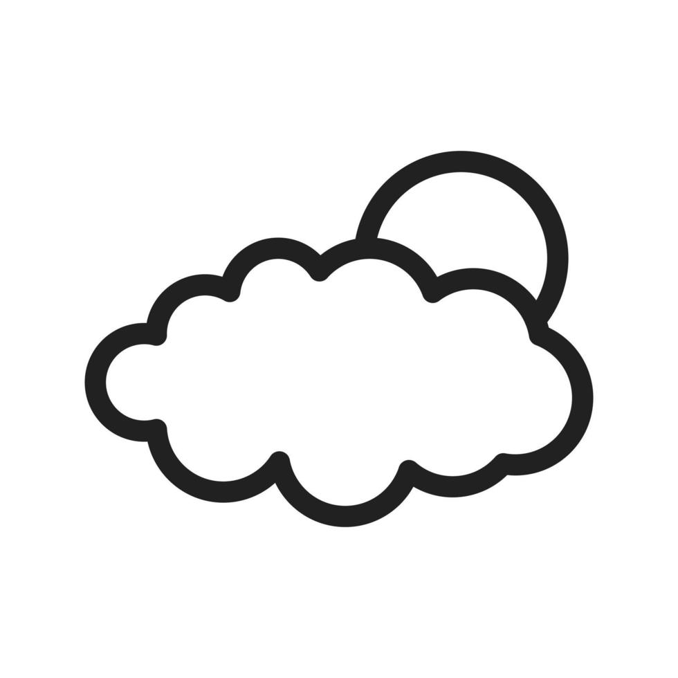 Sun Cloud Line Icon vector