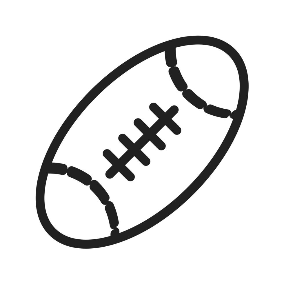 icono de línea de pelota de rugby vector