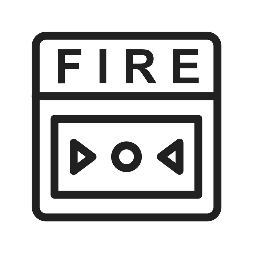 icono de línea de alarma de incendio vector